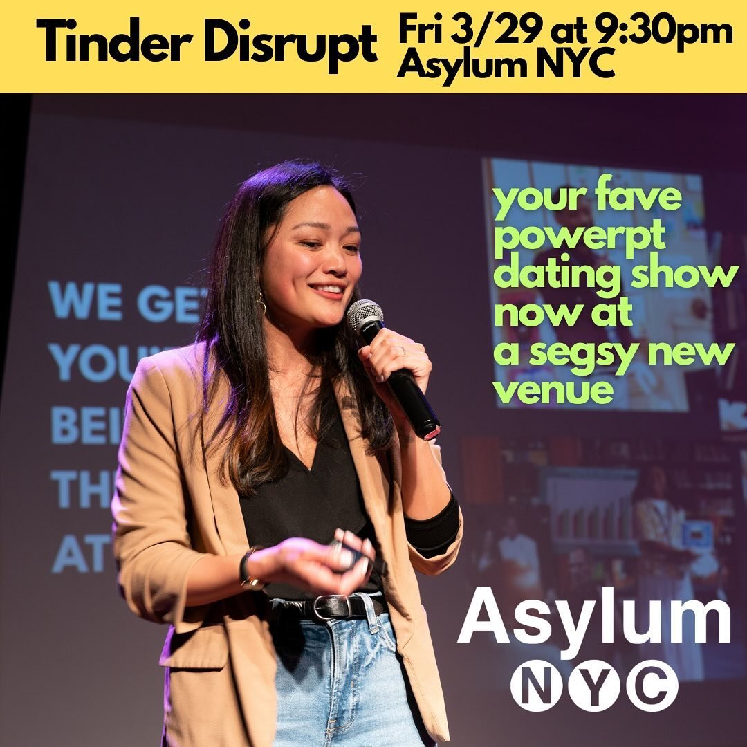 friends make pitchdecks to help friends find love! 📈❤️
and yes we have the metrics to prove it 💍
we were looking forward to this week's show at @caveatnyc but the elevator broke. To keep the show accessible 🎉 to all, we have moved to @theasylumny